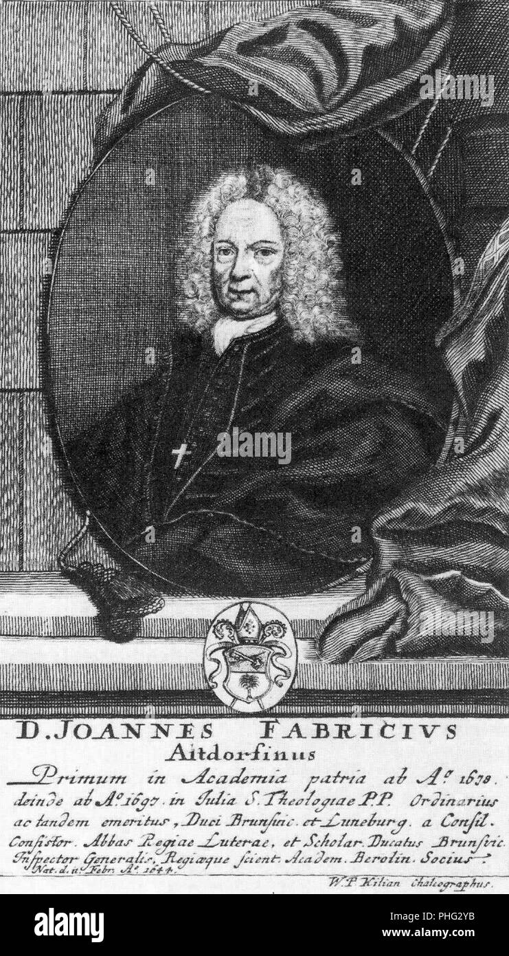 JOHANN ALBERT FABRICIUS (1668-1736), deutscher Klassischer Philologe Stockfoto