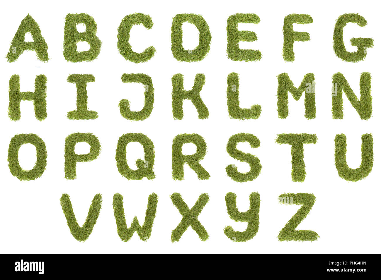 Grüne Alphabet A-Z Stockfoto