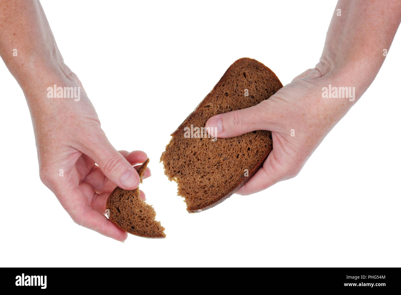 Letztes Stück Brot Stockfoto