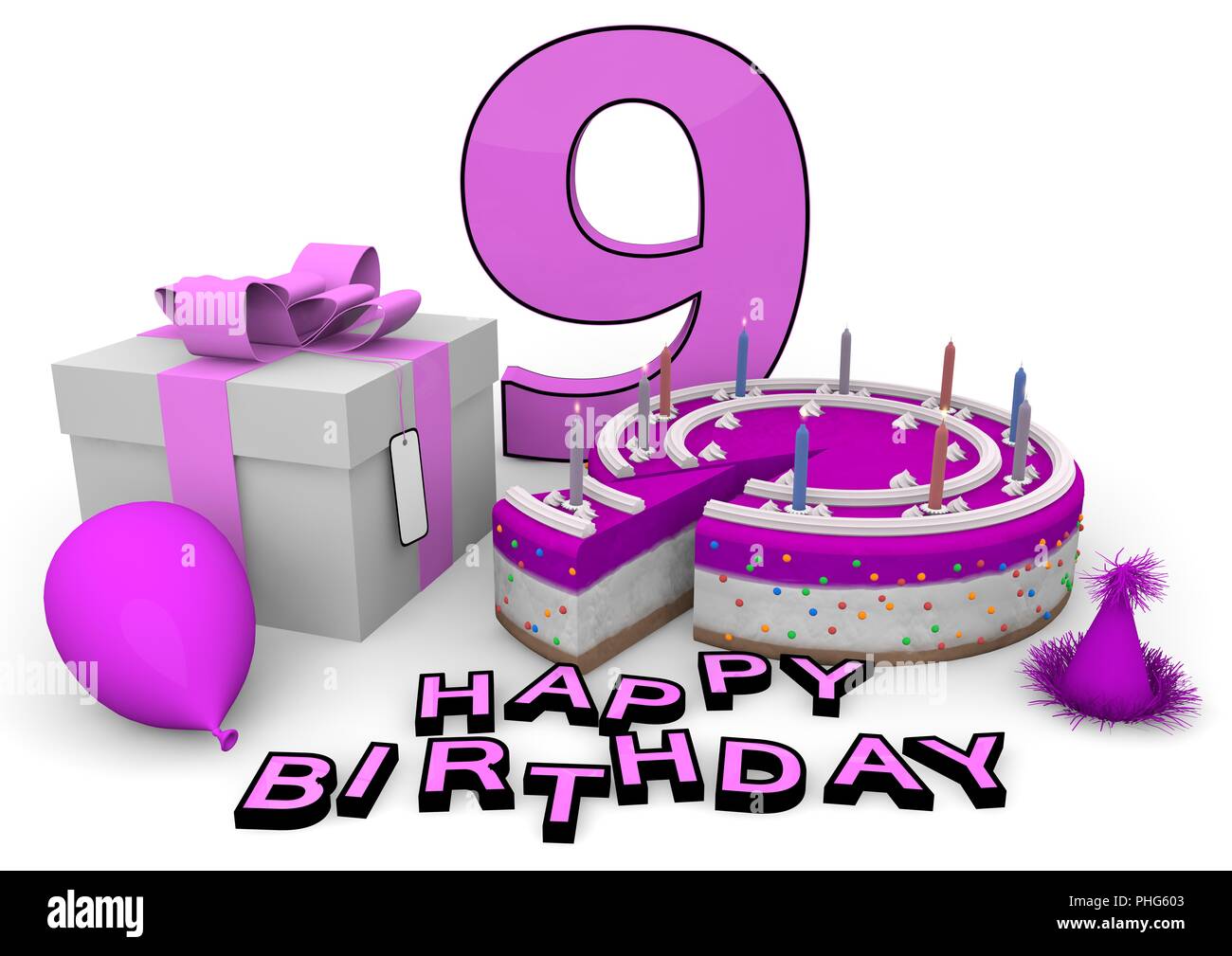 Karte zum neunten geburtstag Stockfotos und bilder Kaufen Alamy