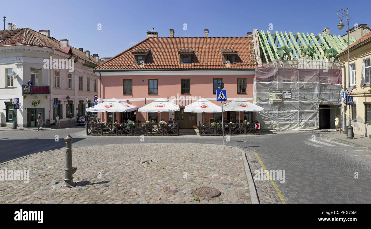 Der zentrale Platz und Amstel Bier street Pub Stockfoto