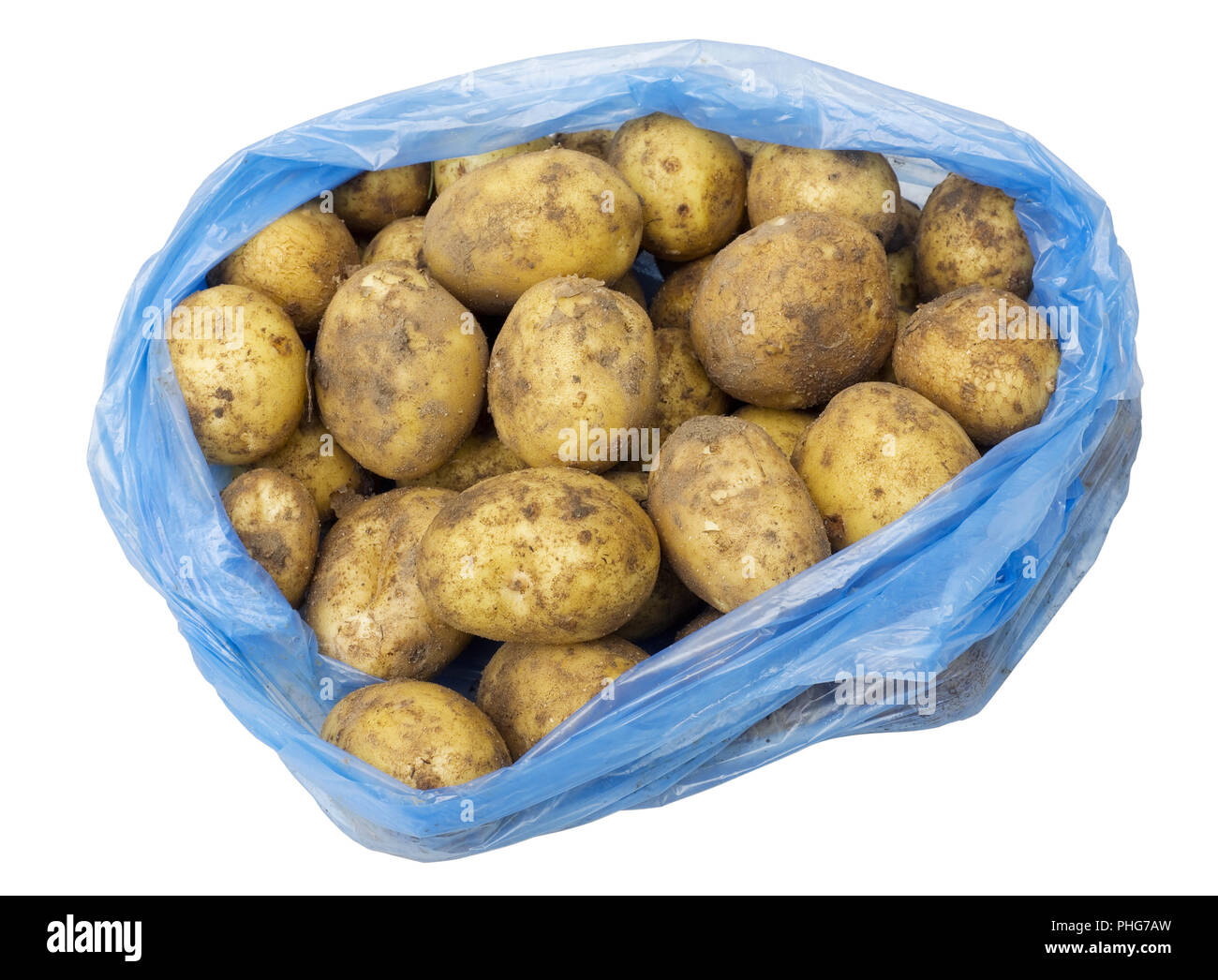 Knollen der jungen gelben Kartoffeln Stockfoto