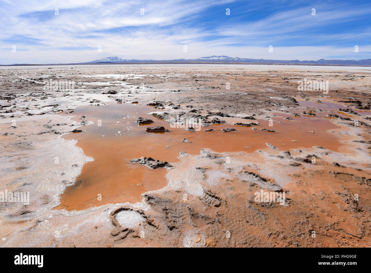 Ojos del Sal, vulkanischen Formationen am Rande des Salar de Uyuni, in der Nähe der Stadt Colchani, Uyuni, Bolivien Stockfoto