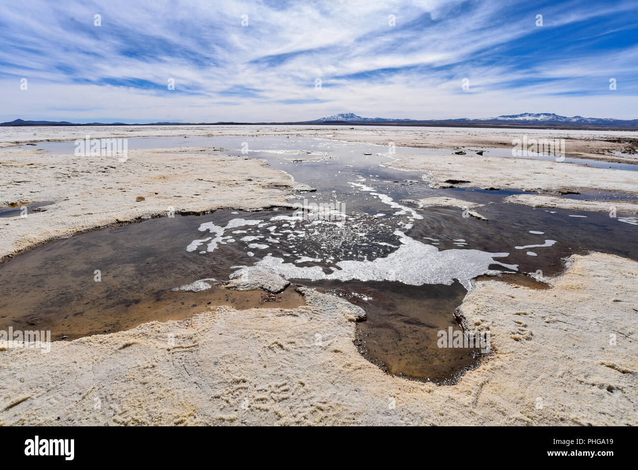 Ojos del Sal, vulkanischen Formationen am Rande des Salar de Uyuni, in der Nähe der Stadt Colchani, Uyuni, Bolivien Stockfoto