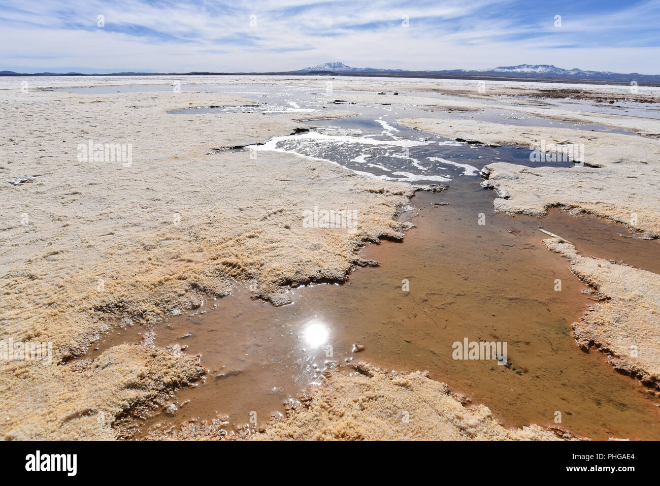 Ojos del Sal, vulkanischen Formationen am Rande des Salar de Uyuni, in der Nähe der Stadt Colchani, Uyuni, Bolivien Stockfoto