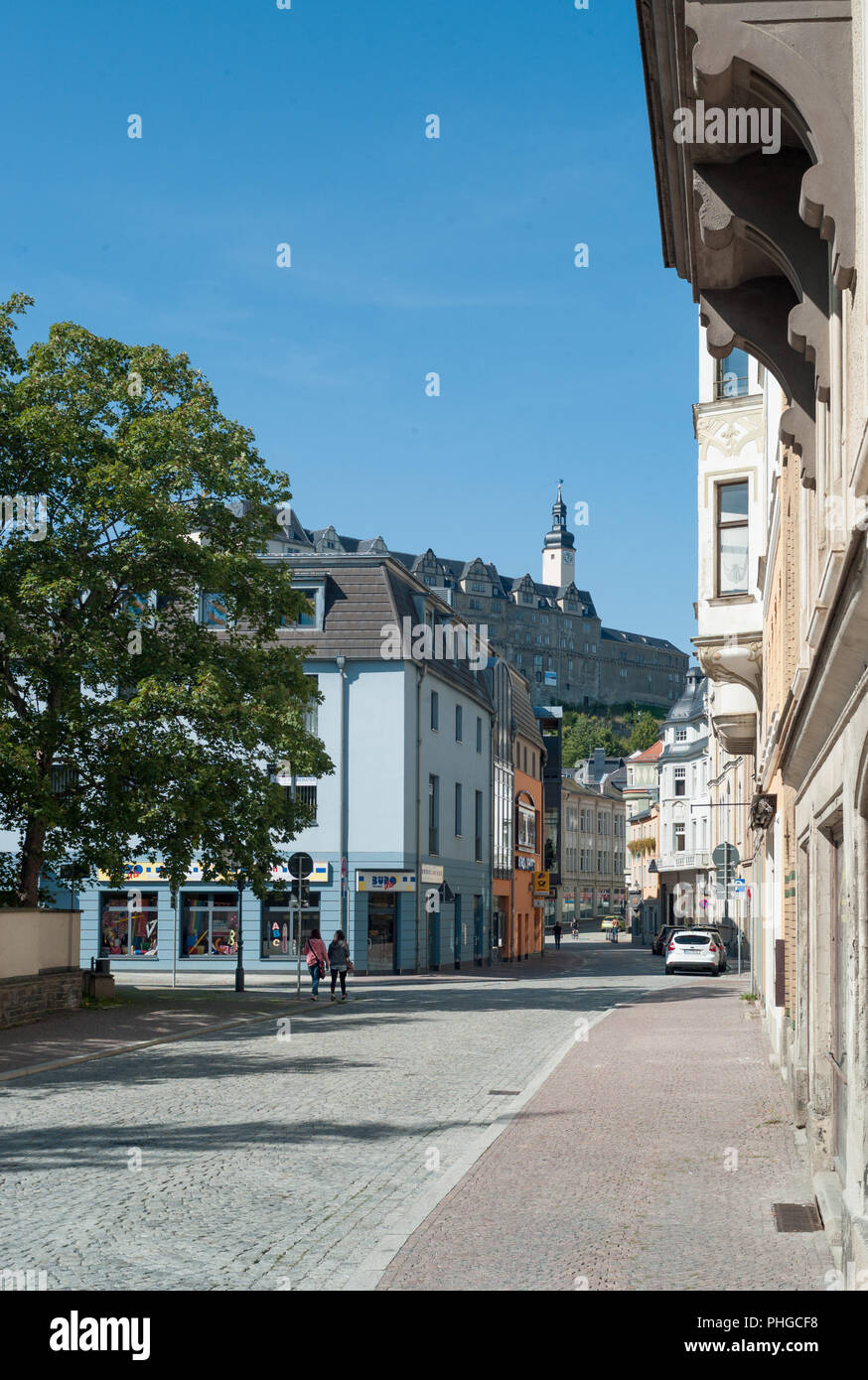 Innenstadt Greiz in Thüringen Stockfoto