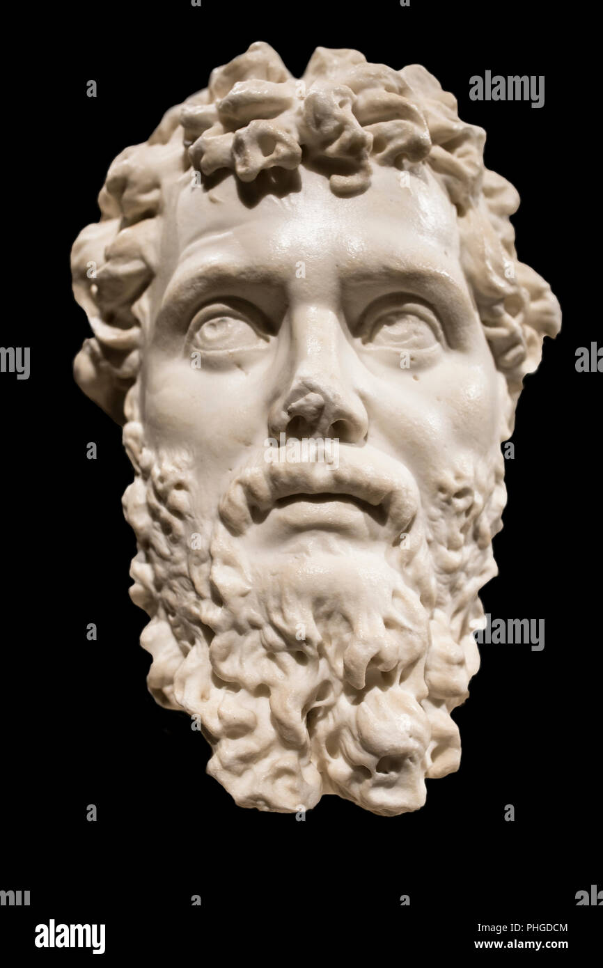 Madrid, Spanien - 11 November, 2017: Büste des Römischen Kaisers Septimius Severus im Nationalen Archäologischen Museum in Madrid Stockfoto