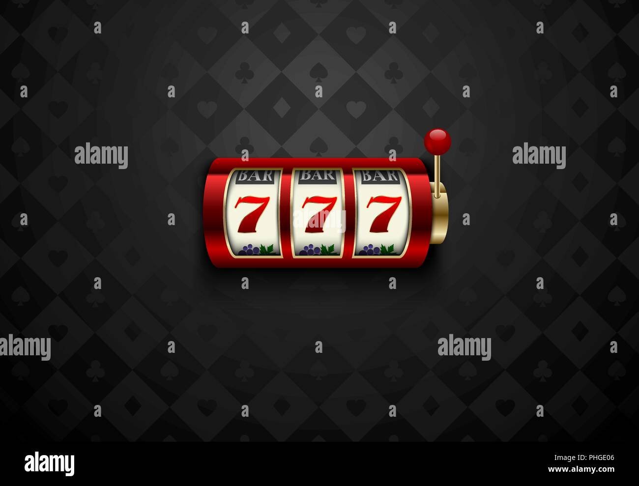 Vector red casino slot Maschine mit Glück 7. Dunkle Seide geometrische Karte passt. Online casino web Banner, Logo oder Symbol. Winner Casino Stock Vektor