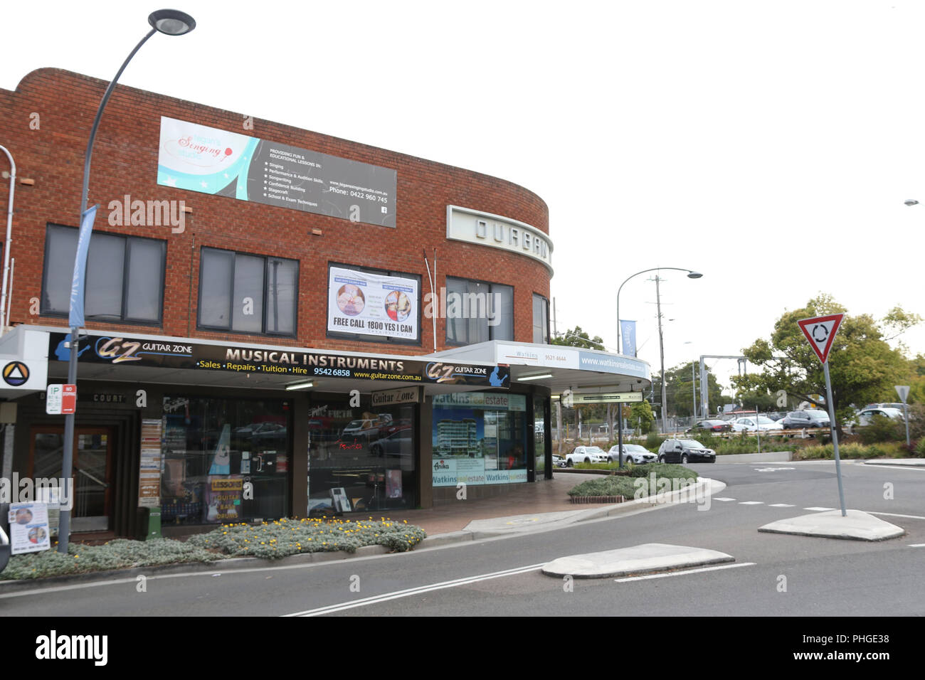 Präsident Avenue an der Ecke mit den alten Princes Highway, Sutherland, Sutherlandshire, NSW, Australien Stockfoto