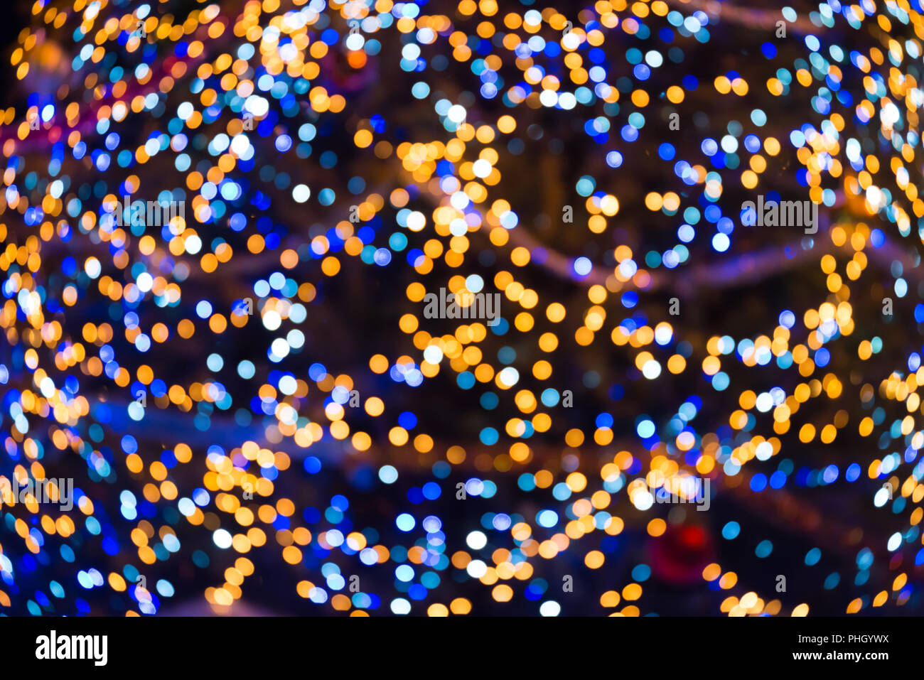 Viele bunte blur Weihnachtsbeleuchtung Stockfoto