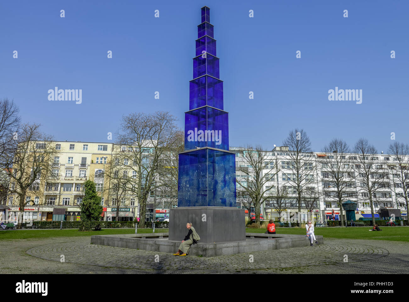 Blauer Obelisk, Theodor-Heuss-Platz, Westend, Charlottenburg, Berlin, Deutschland Stockfoto