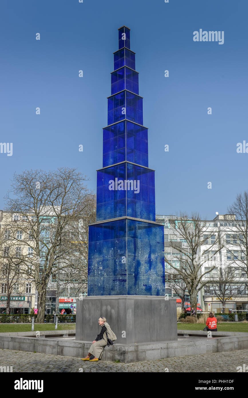 Blauer Obelisk, Theodor-Heuss-Platz, Westend, Charlottenburg, Berlin, Deutschland Stockfoto