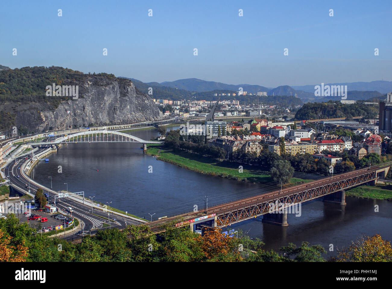 Blick über Ústí nad Labem (Tschechische Republik) Stockfoto