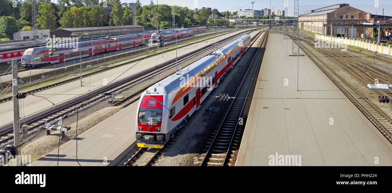 Litauische Eisenbahn Landschaft Stockfoto