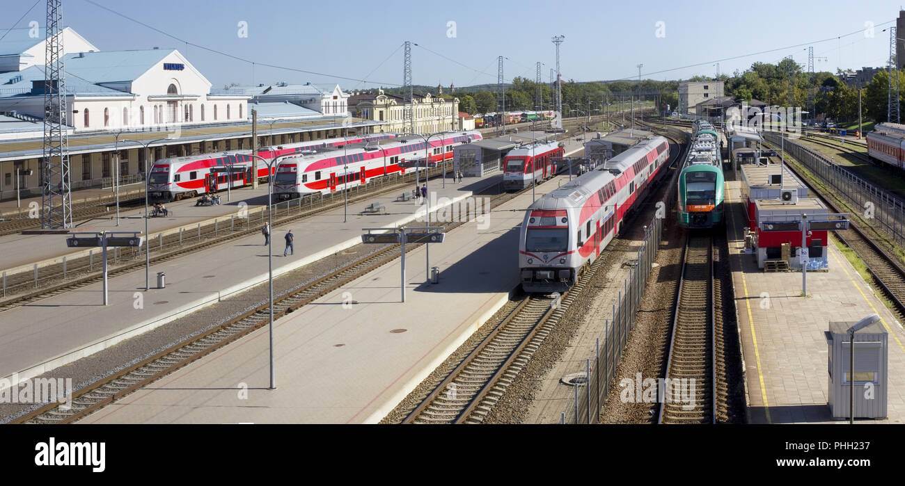 Litauische Eisenbahn Landschaft Stockfoto