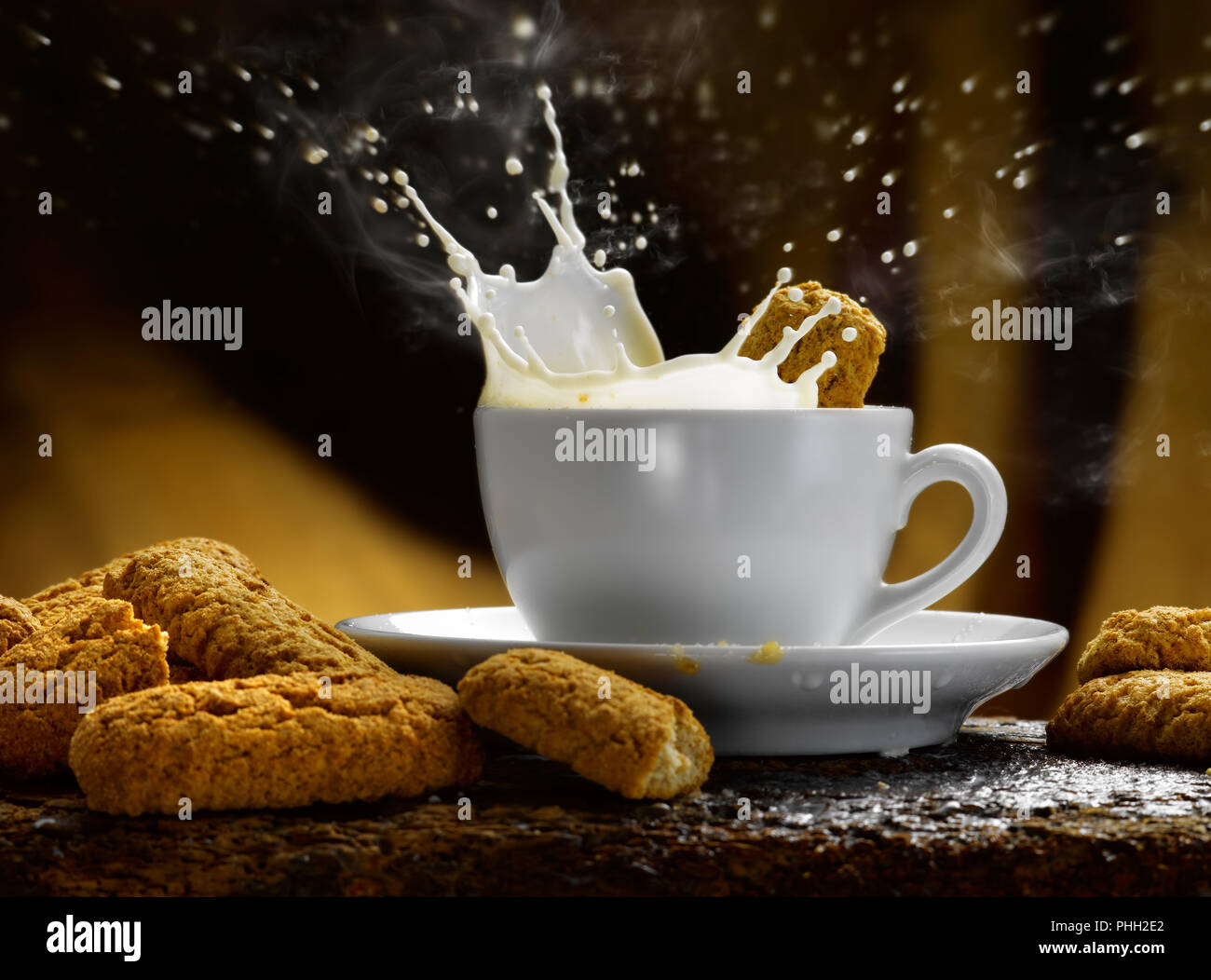 Frühstück König, Milch spritzen Cookies und viele andere Köstlichkeiten Stockfoto