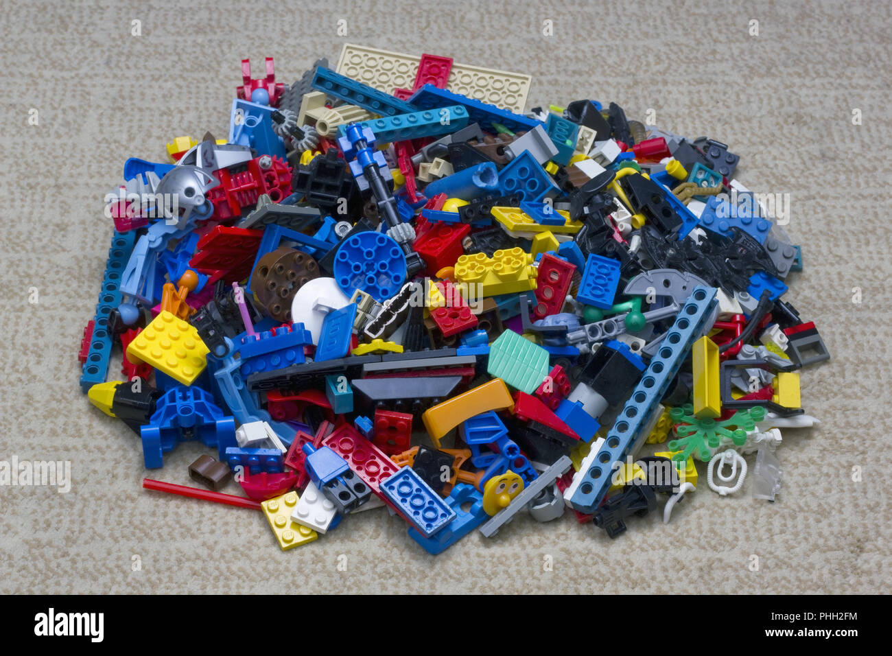 Haufen LEGO Bausteine Stockfoto