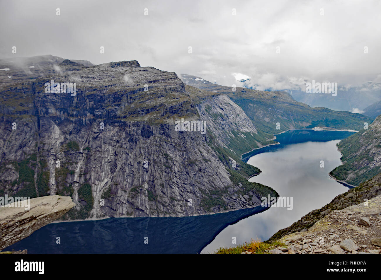 Trolltunga Wandern in Norwegen Stockfoto