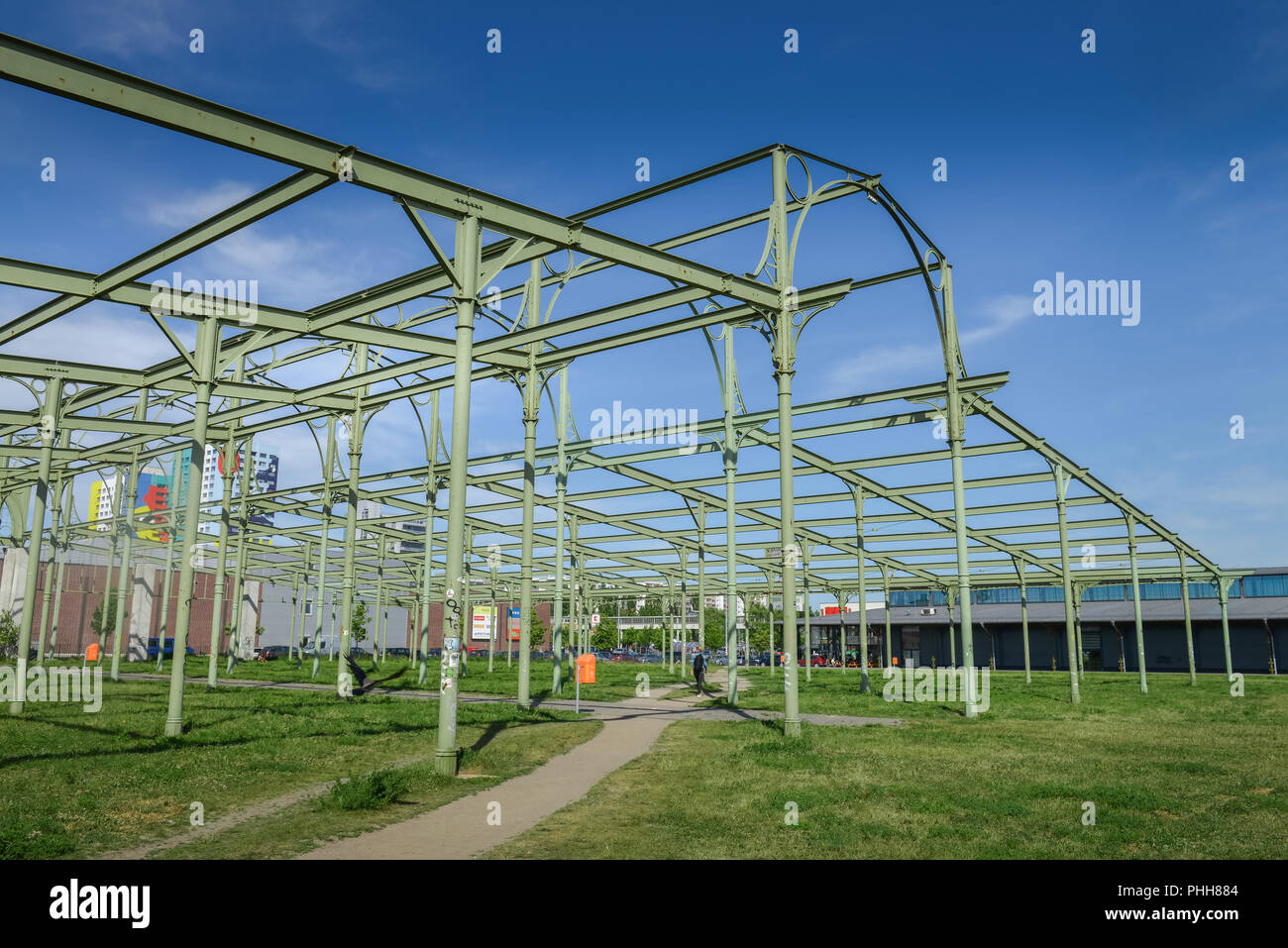 Hammel-Auktionshalle, Hermann-Blankenstein-Park, Alter Schlachthof, Prenzlauer Berg, Berlin, Deutschland Stockfoto