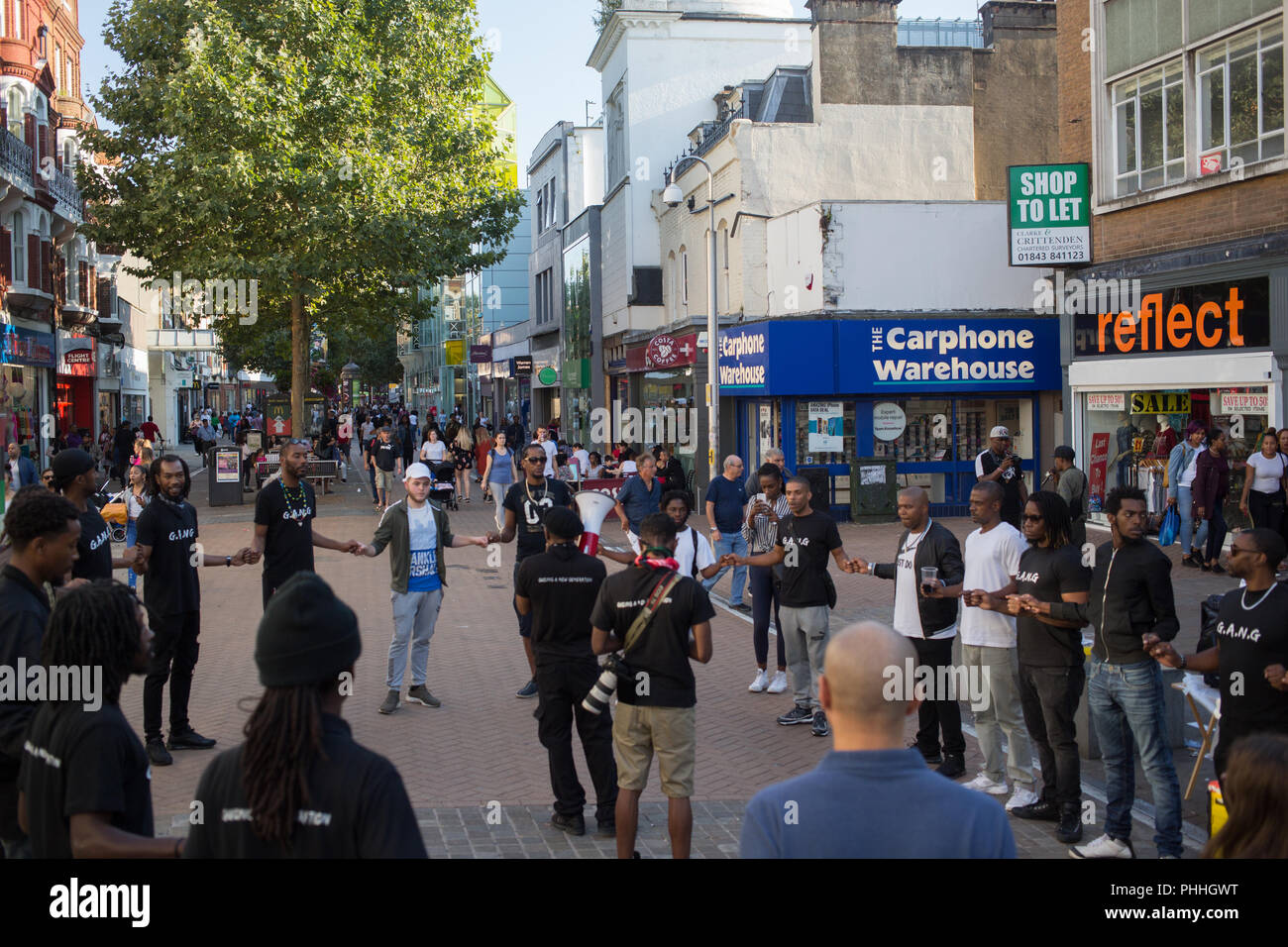 London Uk 1 September 2018 Menschen In Croydon Stadt Sammeln - 