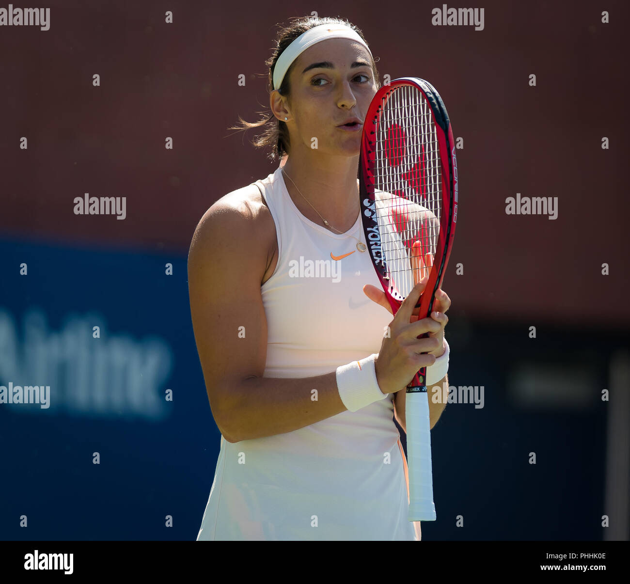 Flushings Wiese, NY, USA. September 1, 2018 - Caroline Garcia von Frankreich in Aktion während ihrer dritten Runde bei den US Open 2018 Grand Slam Tennis Turnier. New York, USA. September 01th, 2018. Quelle: AFP 7/ZUMA Draht/Alamy leben Nachrichten Stockfoto