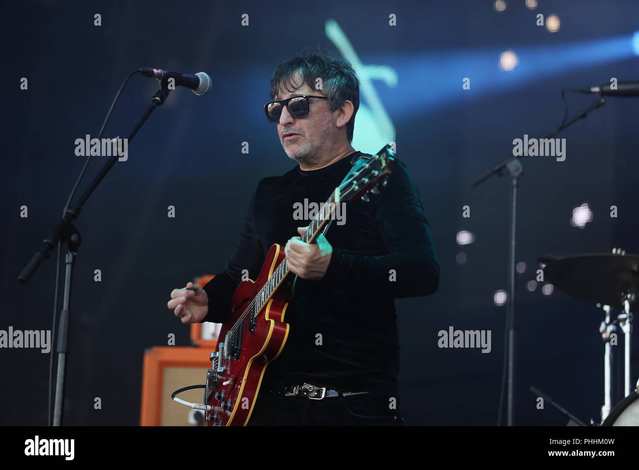 Knebworth Park, Hertfordshire, Großbritannien. 1. September 2018. Die Lightning Seeds live auf dem ersten Cool Britannia Festival in Knebworth Park. Stockfoto