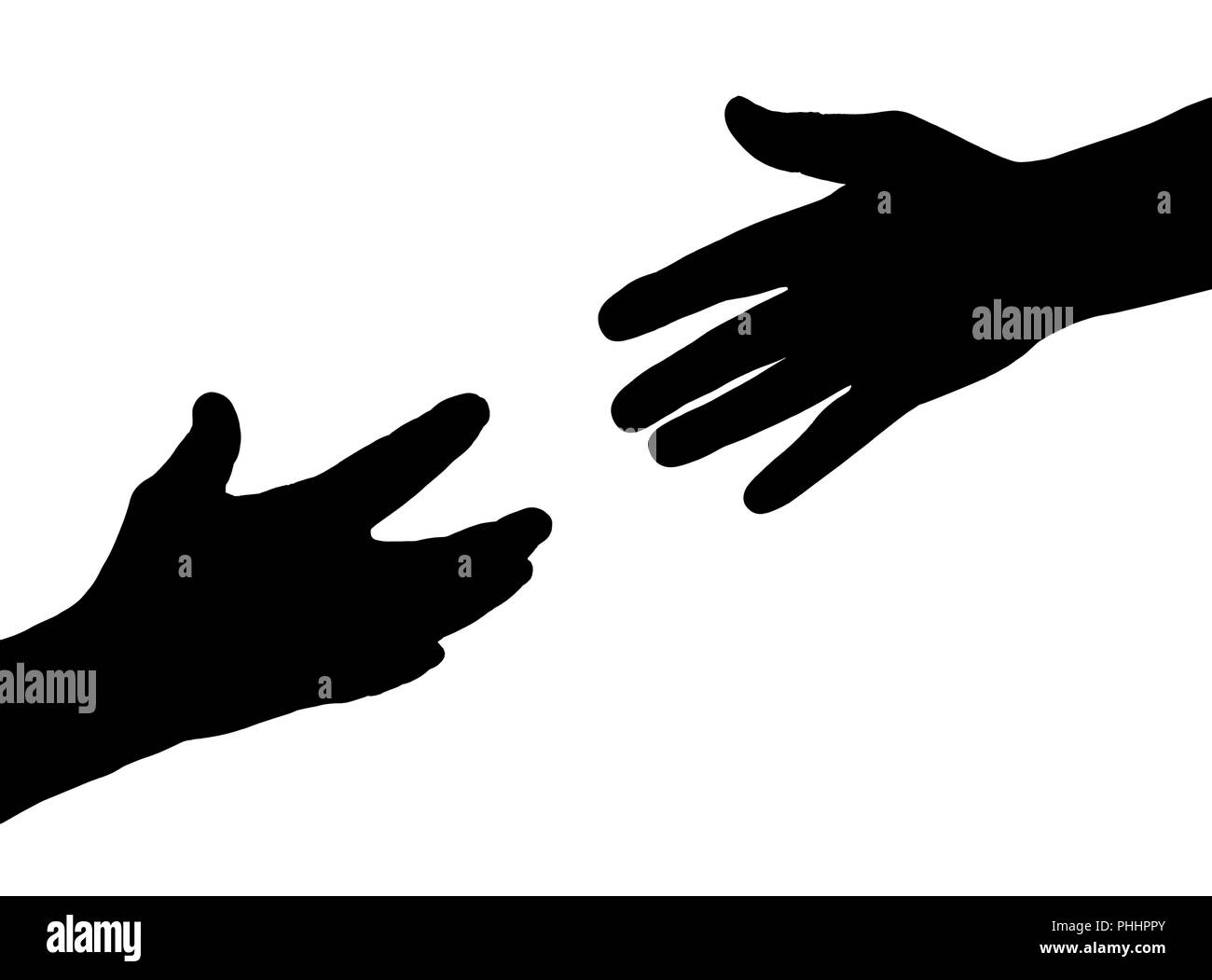 Zwei Hände - Hilfe Stockfoto