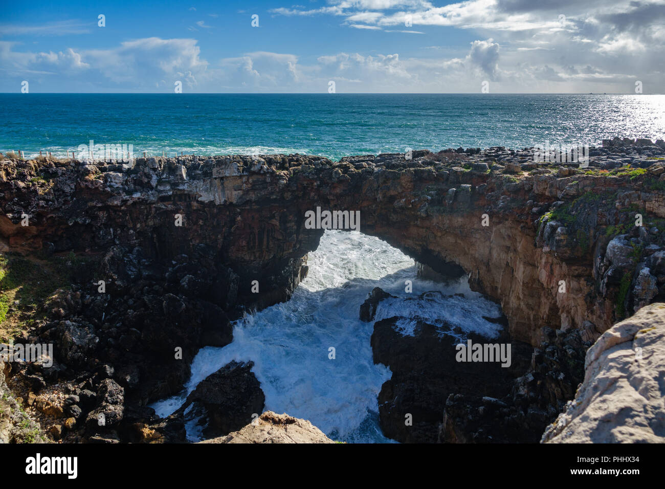 Boca do Inferno in Cascais in der Dämmerung Stockfoto