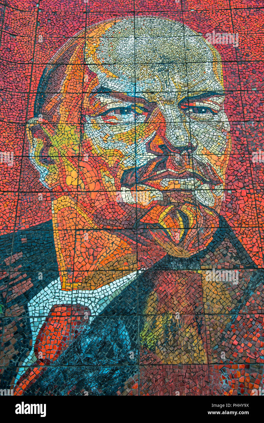 Mosaic Portrait von Wladimir Lenin Stockfoto
