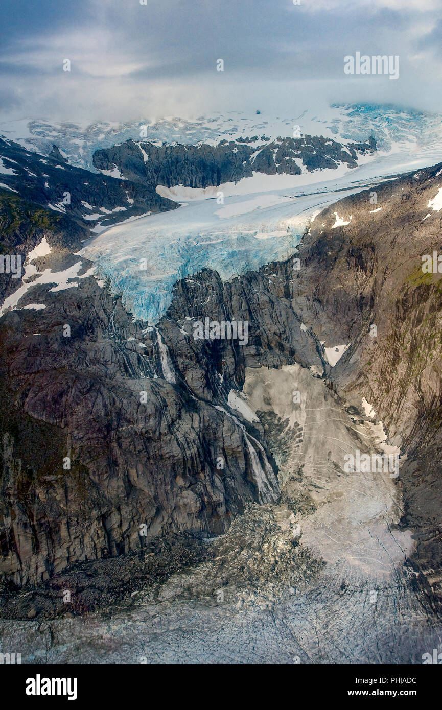 Juneau Alaska Kreuzfahrt Schiff Hubschrauber Tour Ausflug über die Gletscher und Berge des Juneau Icefield - toller Urlaub Reise für Alaska Touristen Stockfoto