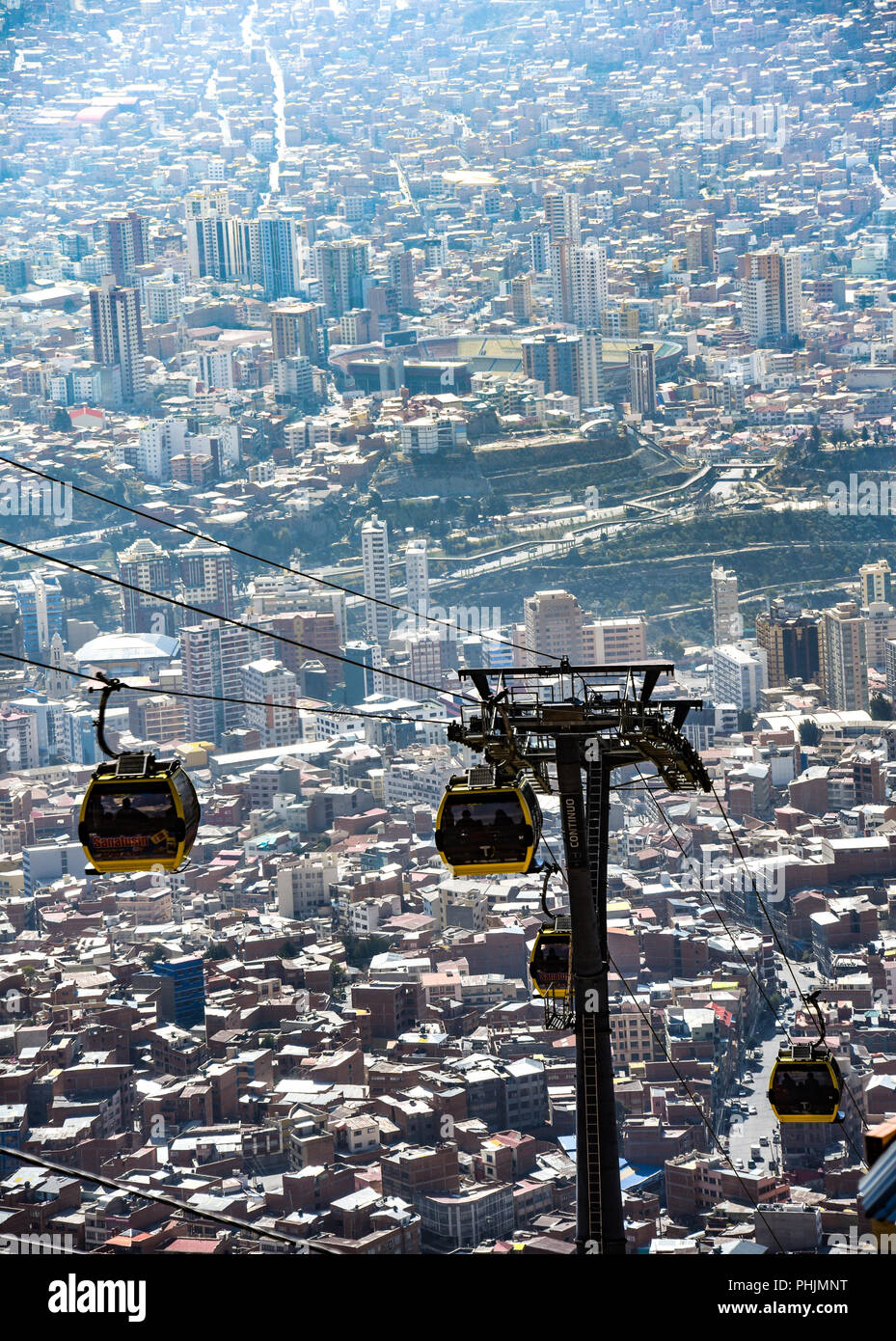 Mi Teleferico, der Öpnv-System, in El Alto, La Paz, Bolivien Stockfoto