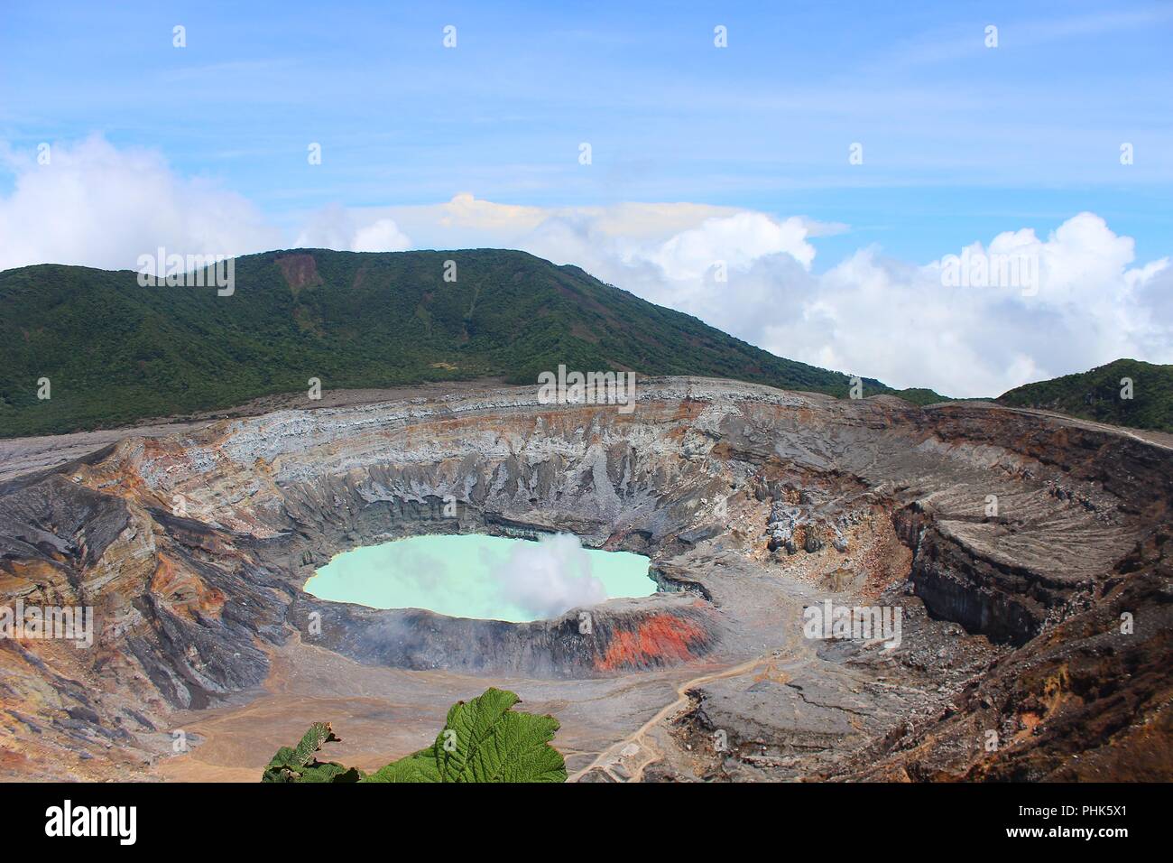 Vulkan Poás Krater - Costa Rica Stockfoto