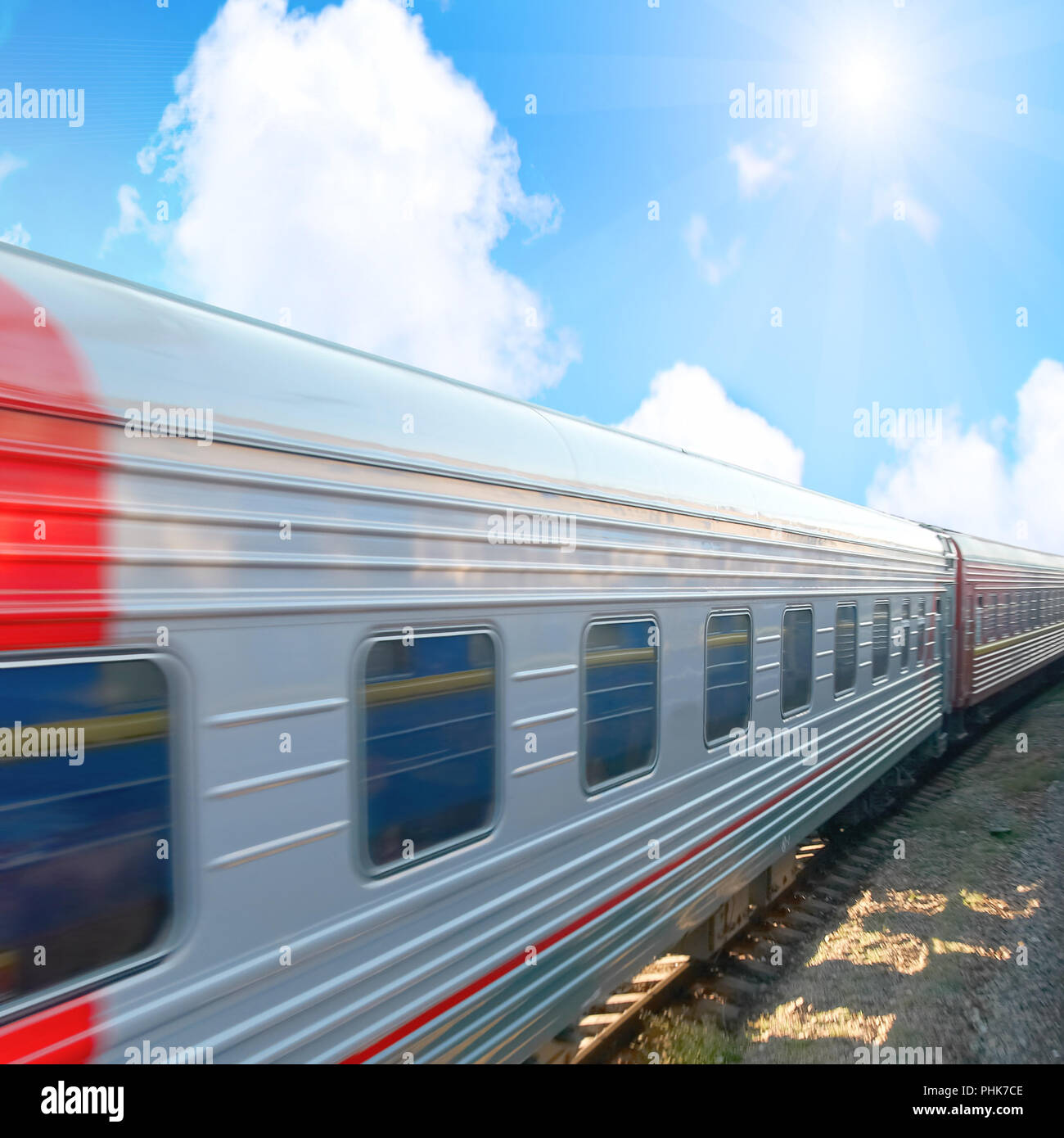 Motion moderne Eisenbahn Zug Stockfoto