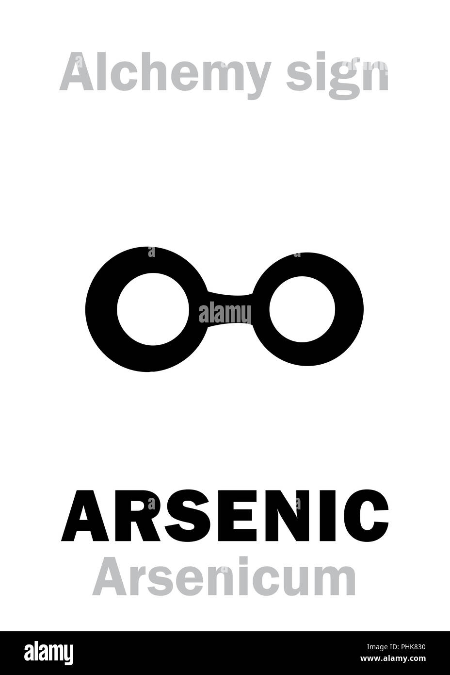 Alchemie: Arsen (Arsenicosum) Stockfoto