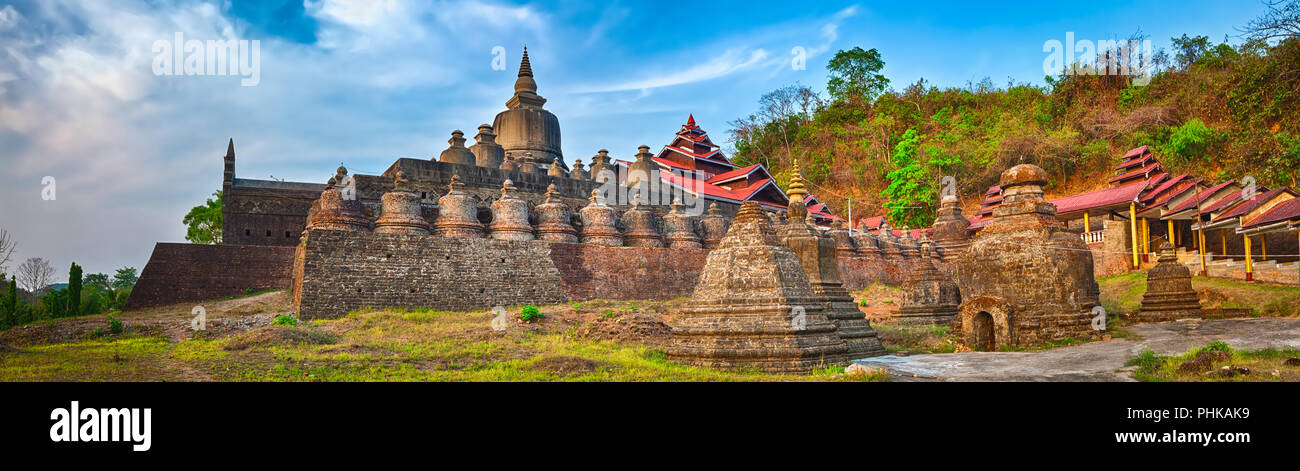 Shai - thaung Tempel in Mrauk U. in Myanmar. Hochauflösende panorama Stockfoto