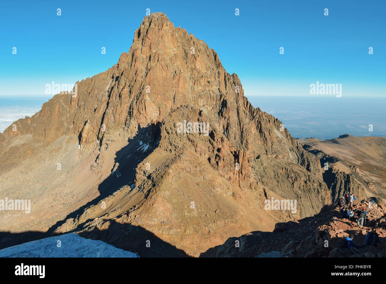 Mount Kenia höchster Gipfel, Batian Peak, Mount Kenya National Park Stockfoto