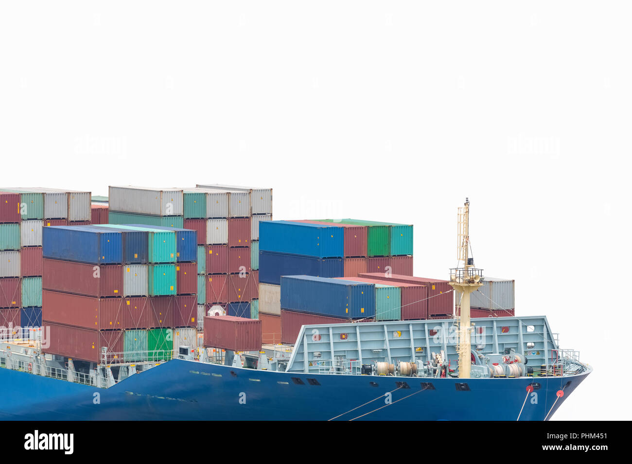 Container Schiffsbug isoliert Stockfoto