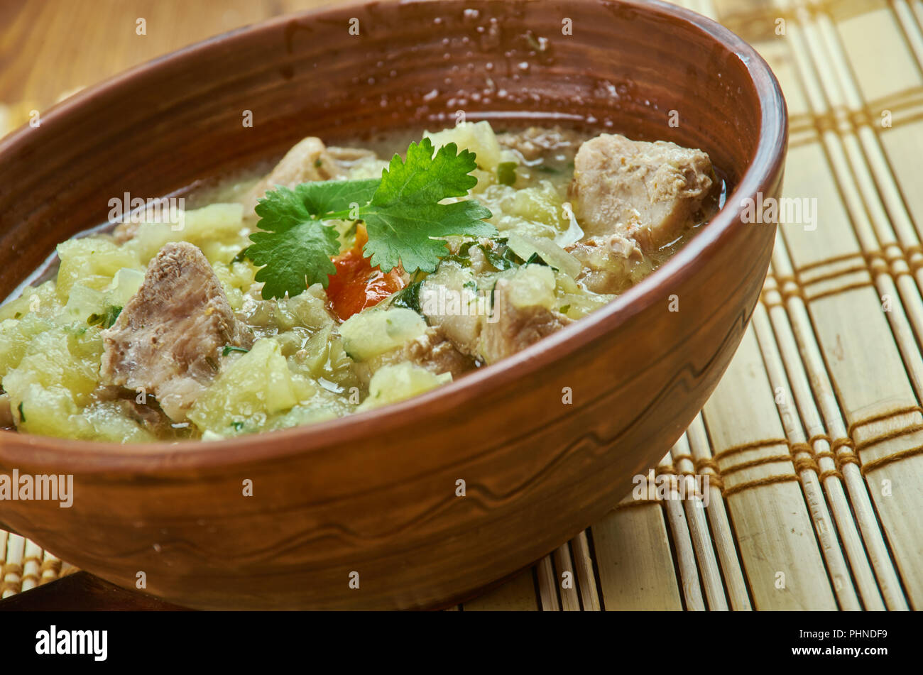 New Mexico Green Chile Eintopf Stockfoto