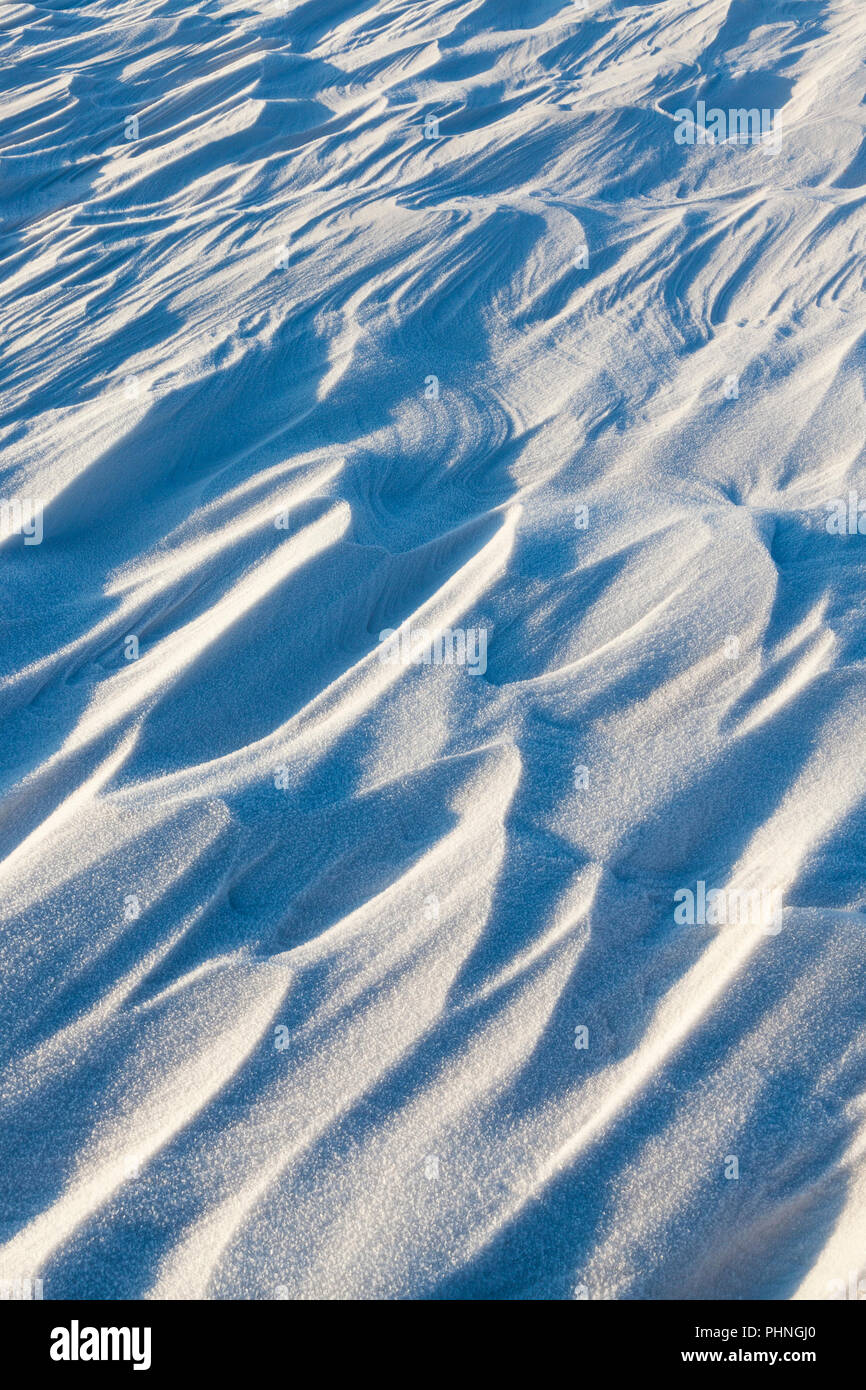 Liegenden Schnee nach dem letzten Schneefall im Winter Stockfoto