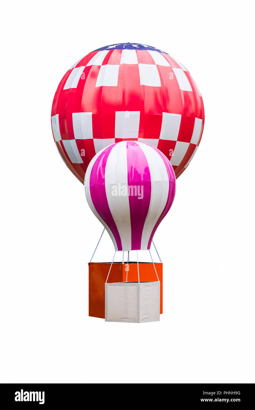Heißluftballons Modell isoliert Stockfoto
