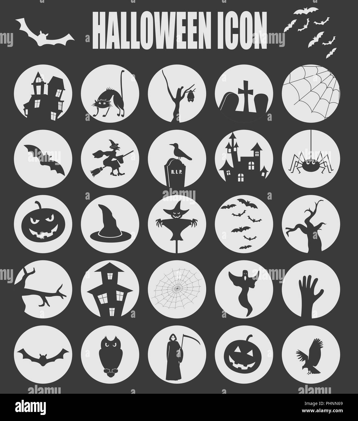 Halloween Icon Set. Urlaub Design. Vector Illustration. Stock Vektor