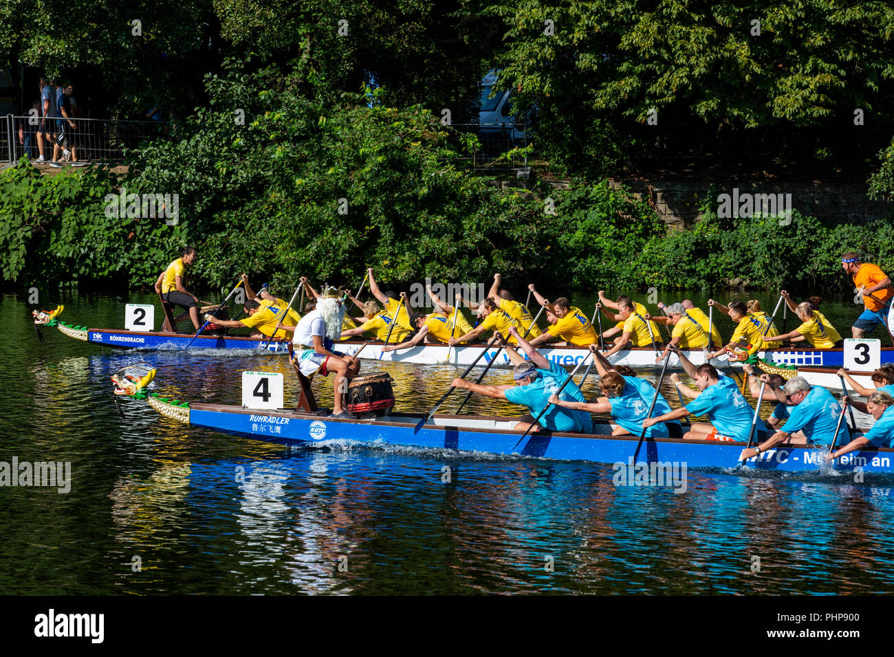 Mülheim an der Ruhr, Deutschland. 2. September 2018. Der 22 Dragon Boat Festival gefeiert, an der Ruhr. Foto: Bettina Strenske/Alamy leben Nachrichten Stockfoto