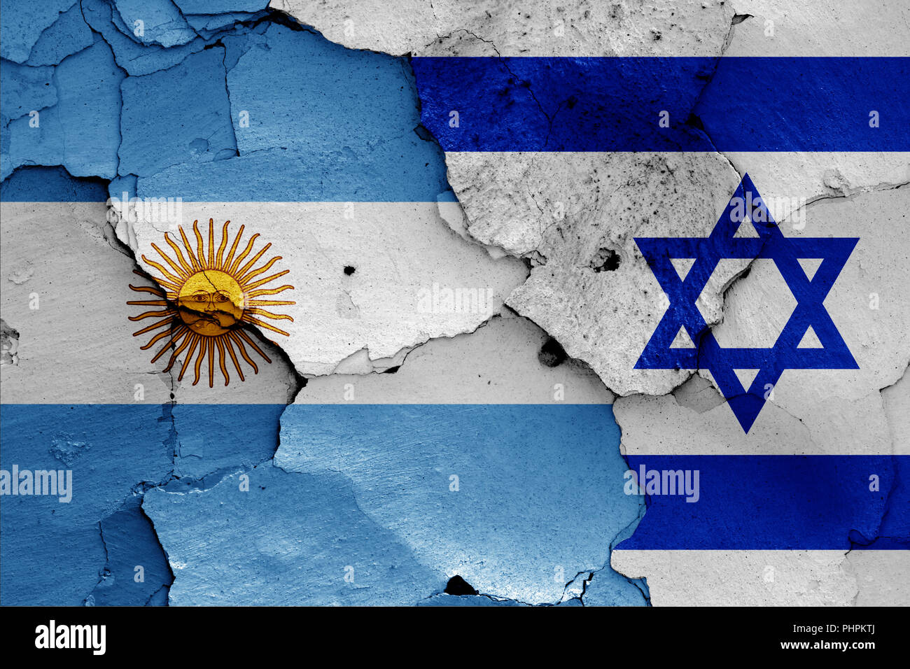 Flagge von Argentinien und Israel Stockfoto