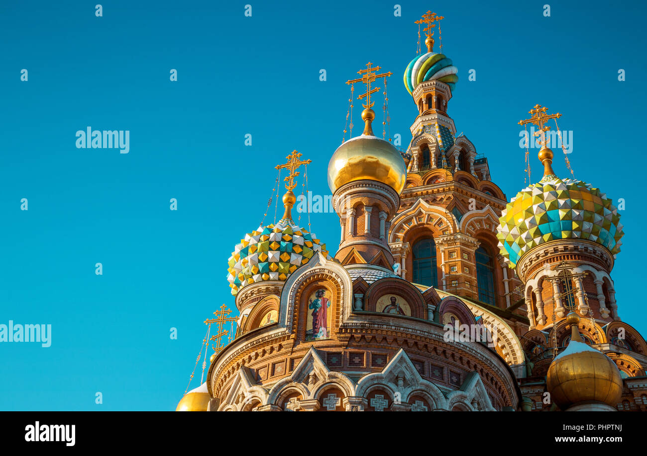 Die Kirche des Erlösers auf verschüttetem Blut in St. Petersburg, Russland Stockfoto