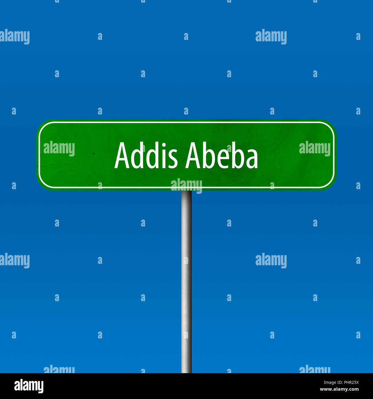 Addis Abeba - Stadt Zeichen, Ort Name sign Stockfoto