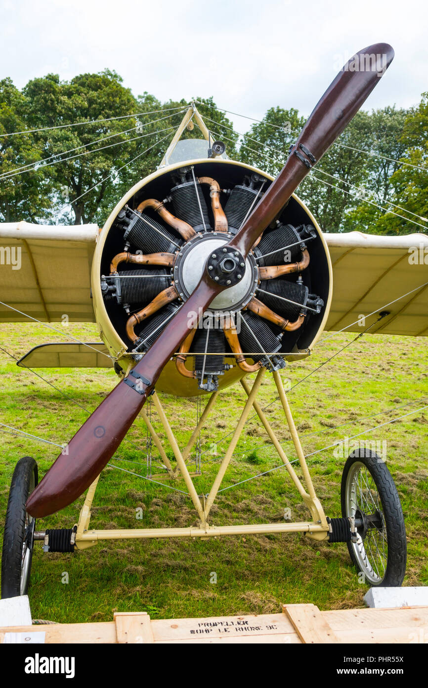 Ein 1916 Morane-Saulnier Typ N "Bullet" Jagdflugzeug der Royal Flying Corps Nr. 60 Squadron in Frankreich geflogen auf Anzeige an Ryhope Tyne und England tragen Stockfoto