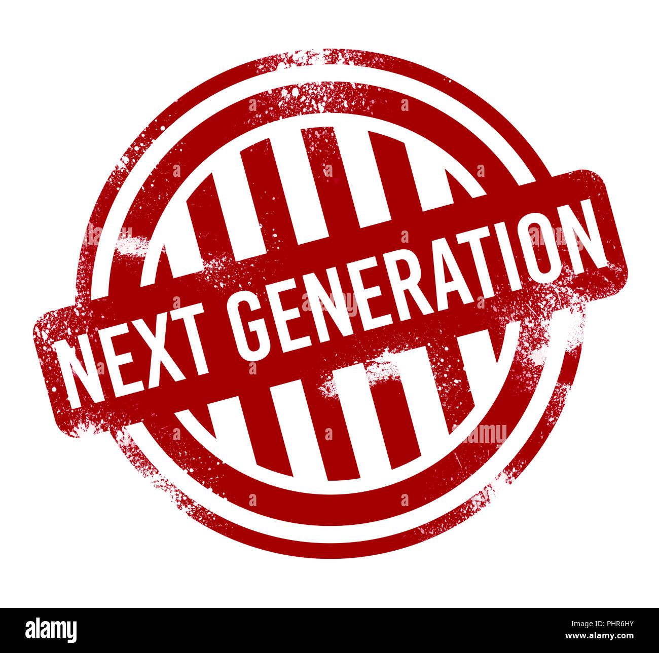 Next Generation - Rot grunge-Taste, Stempel Stockfoto