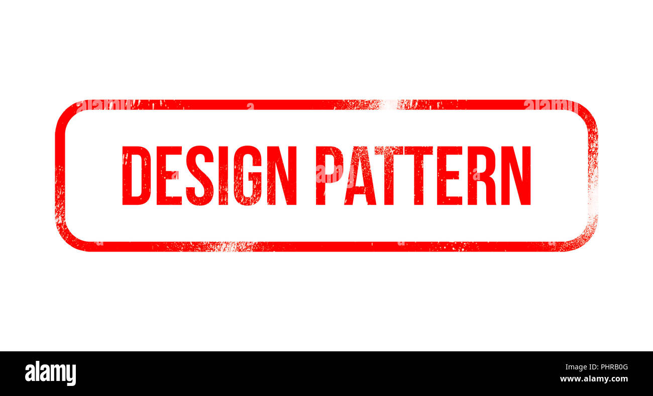 Design Pattern - Rot grunge Gummi, Stempel Stockfoto