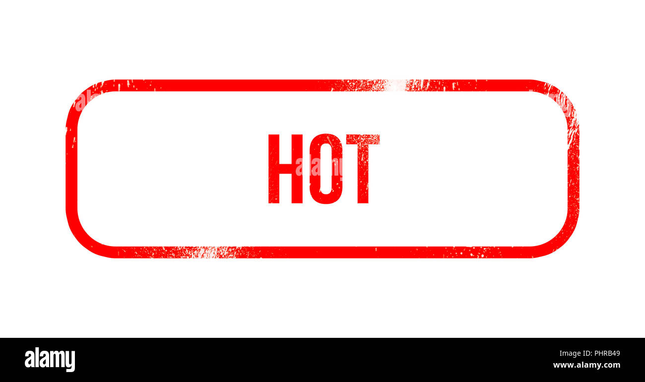 Hot-red grunge Gummi, Stempel Stockfoto
