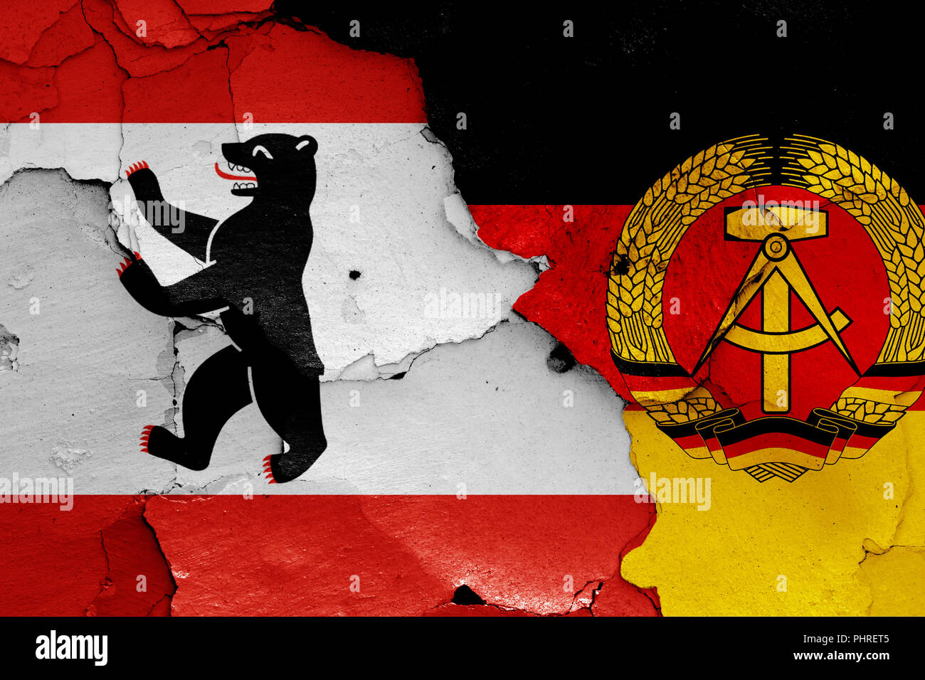 Flagge von Berlin und im Osten Deutschlands Stockfoto